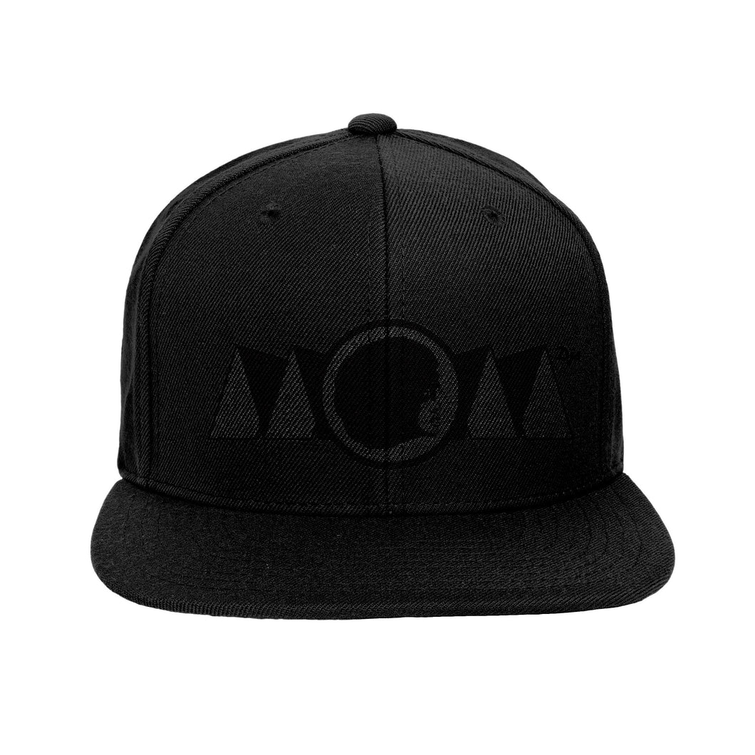 MOM LOGO FACE HAT (black on black)